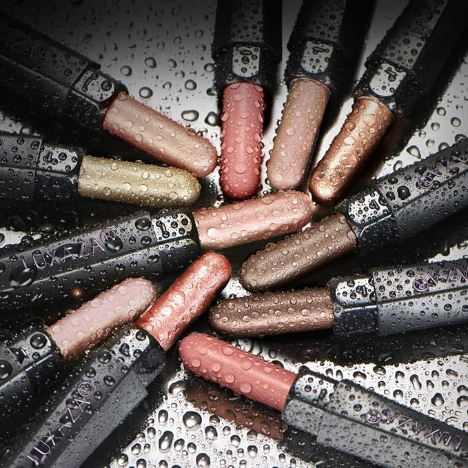 Red Eyeshadow Stick Makeup Set 10PCS Neutral Shimmer And Matte Cream Eye Shadow Palette Metallic Bronze Smoky Eyeliner Brightener Crayon Pencil Kit Ideal Gift for Women -Cashmere Blush