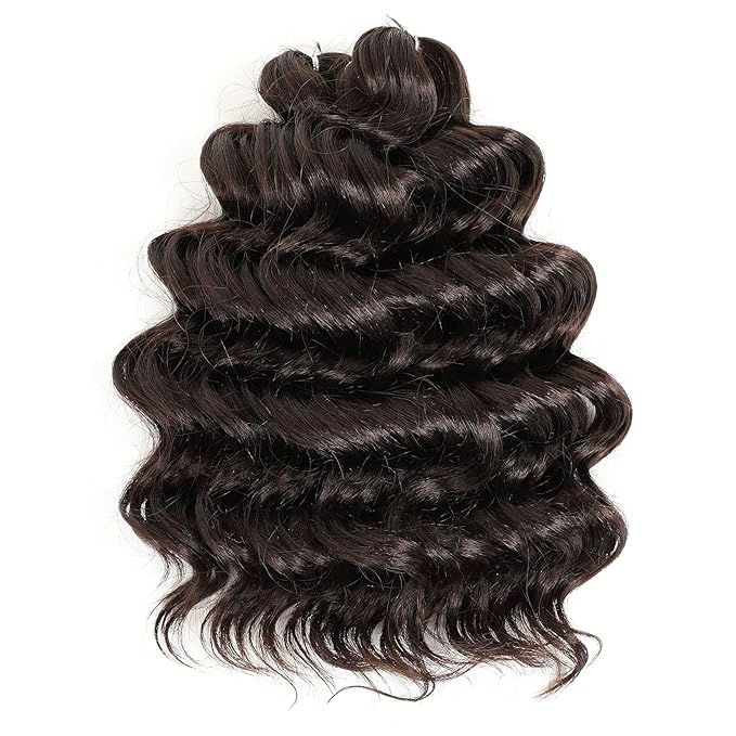 Ocean Wave Crochet Hair Deep Wave Crochet Curl Hair Water Wave Synthetic Curly Braiding Hair Extensions 8 Packs (9 Inch 4#)