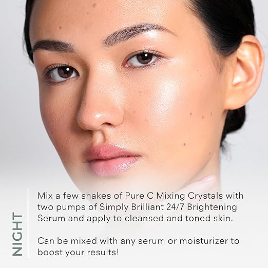 COSMEDIX Pure C Mixing Crystals Vitamin C Powder for Face - Brightening Facial Skin Care Products for Fine Lines &amp Uneven Skin Tone - Ultra Fine Mixing Face Powder for Moisturizers &amp Serums