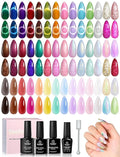 Beetles Winter Gel Polish Set Cat Eye Gel Nail Polish 48 Colors Red Green Brown Blue Nude Pink Jelly Glitter Shell Shread Salon DIY at Home UV LED Needed Gifts for Women Vivid Moments