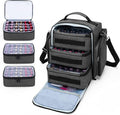 BAFASO Nail Polish Organizer Holds 72 Bottles (15ml - 0.5 fl.oz) Large Nail Polish Case with 3 Removable Pouches and Multiple Storage Sections (Patented Design) Black
