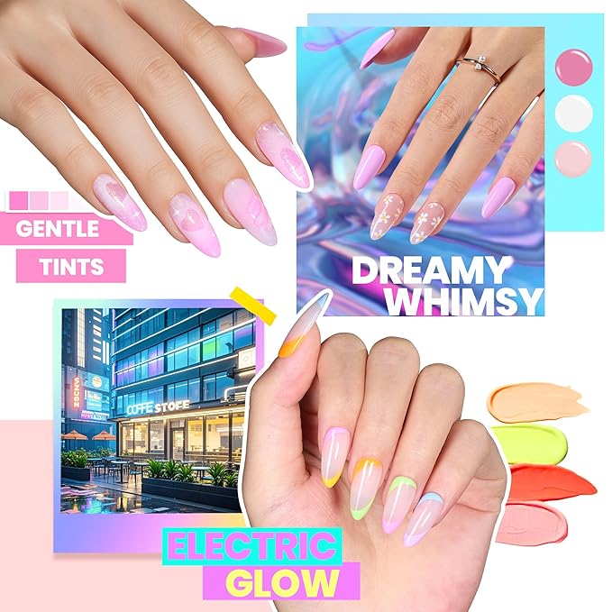 Beetles Gel Nail Polish Set - Chroma Dreams 100 Colors Polish Kit Pink Blue Orange Purple Fall Winter Gel Nail Colors with 5Pcs Base Top Coat Soak off UV Gel