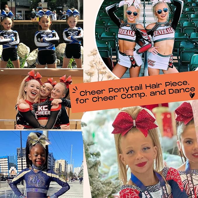 SEIKEA Cheer Ponytail Hair Piece 10 Straight Tangle-Resistant Smooth Natural Cheerleader Hairpiece Ponytail Extension for Cheer Competition Dance Performance Mocha Melt