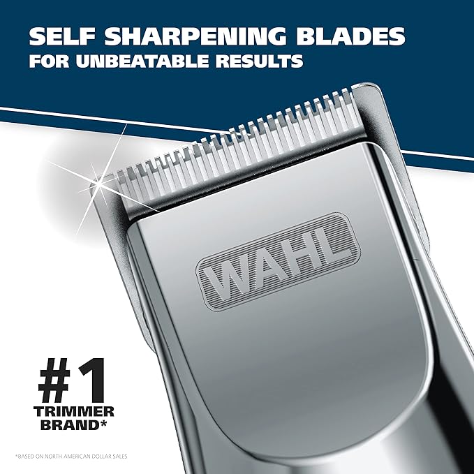 Wahl Groomsman Rechargeable Beard Trimmer kit for Mustaches Nose Hair and Light Detailing and Grooming with Bonus Wet/Dry Battery Nose Trimmer ? Model 5622v