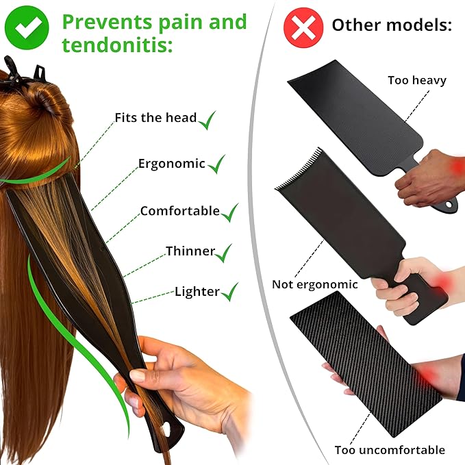 Balayage Hair Dye Kit | Highlight kit ? Balayage Board Paddle | highlighting Foiling Board - 3 Highlighting Combs | Highlight comb &amp Teasing Clip Comb | 5 Professional Tools for hairstylists