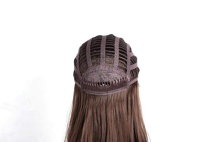 Onedor 22 Semi Curly Hair Women Ladies 3/4 Half Wig Premium Japanese Synthetic fibers Wigs with Secured Mesh Head Cap (10)