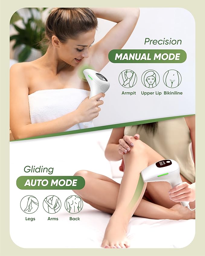 XSOUL At-Home IPL Hair Removal for Women and Men Permanent Hair Removal 999999 Flashes Painless Hair Remover on Armpits Back Legs Arms Face Bikini Line Corded