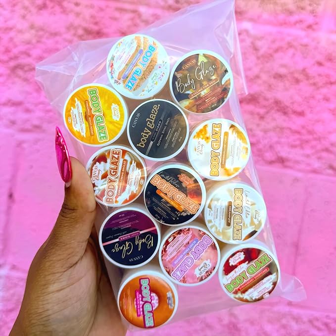 Canvas Beauty Body Glaze Classic Sample Pack Set of 12 Unique Scents (0.5 oz Each) - Moisturizing Body Butter for Women With Beeswax Jojoba Oil and Rice Bran for Soft and Glowy Skin