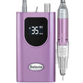 Delanie Professional Portable Electric Nail Drill Machine 35000 RPM Rechargeable Cordless Nail Filer Electric Nail File Efle for Dip Powder Acrylic Gel Nail Salon Nail Tool Violet