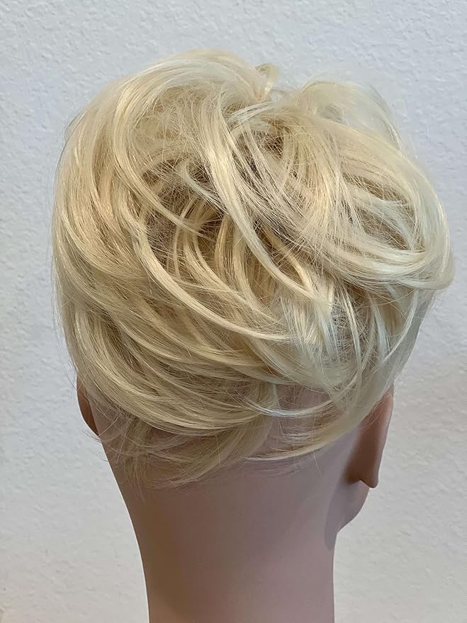 Apexhairs Hair Bun Ponytail Extension Straight Synthetic Hairpiece Short Ponytail Bun Extensions Hair Accessories Elastic Easy Scrunchie Hair Bun for Women (Light Blonde)