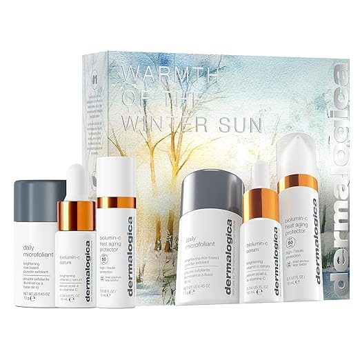 Dermalogica Warmth of the Winter Sun ? Travel Sized Skin Care Set Includes Face Exfoliants Facial Serum and Moisturizer with SPF