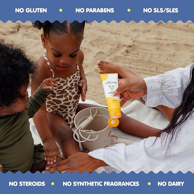 TUBBY TODD Mineral Sunscreen SPF 50 - Broad Spectrum Sunscreen Lotion for Kids - Water-Resistant for 80 Minutes - Safe for Sensitive Skin - Non-Greasy Feel - 2 Pack 4 Fl Oz