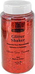 BAZIC Products Glitter Shaker 1 LB Red Color Sparkling Powder in Large Jar for Slime Paints Crafts Nail Art Polish Skin Halloween Party 12-Pack