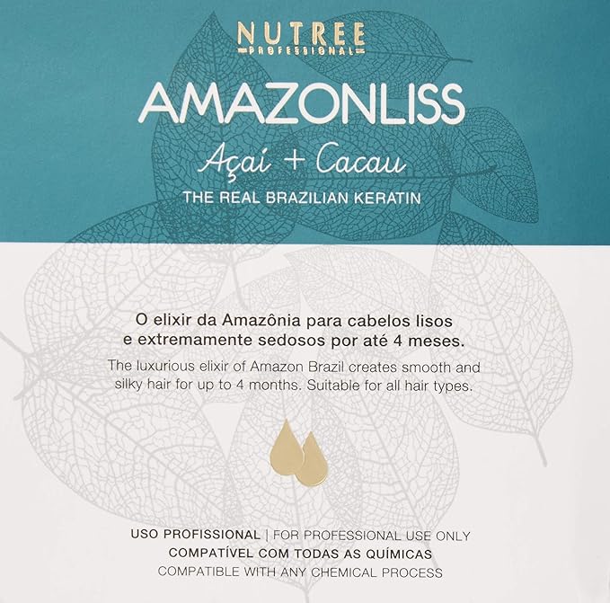 Amazonliss Keratin Hair Smoothing Kit ? 3 Steps 2.03 fl oz | Formaldehyde-Free At Home Hair Straightening System | Anti-Frizz Repair Mask &amp Shampoo