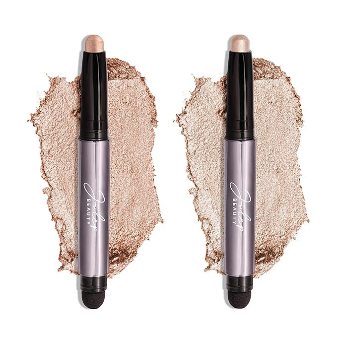 Julep Eyeshadow 101 Cr?me-to-Powder Waterproof Eyeshadow Stick Duo ? Long-Lasting Crease-Proof Easy Apply with Built-in Smudger - Champagne Shimmer and Pearl Shimmer