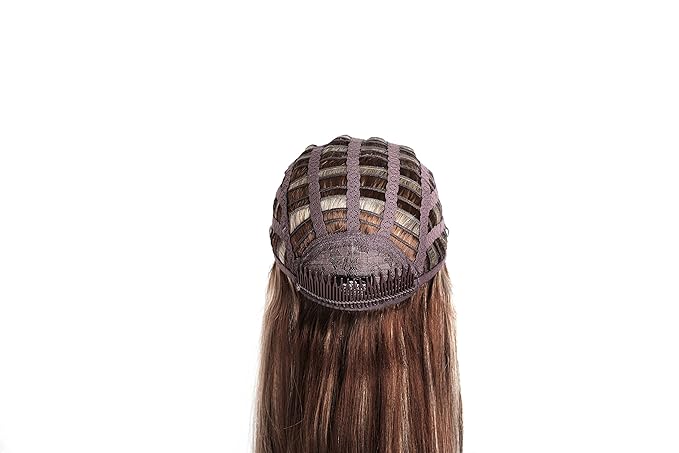 OneDor 22 Semi Curly Hair Women Ladies 3/4 Half Wig Premium Japanese Synthetic fibers Wigs with Secured Mesh Head Cap (R1224B)