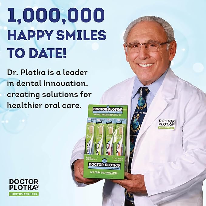 MOUTHWATCHERS Soft Flossing Toothbrushes Value Family Pack 4 Adult &amp 2 Kids Ultra Clean Manual Toothbrush Set for Sensitive Teeth &amp Gums by Dr. Plotka Assorted Colors