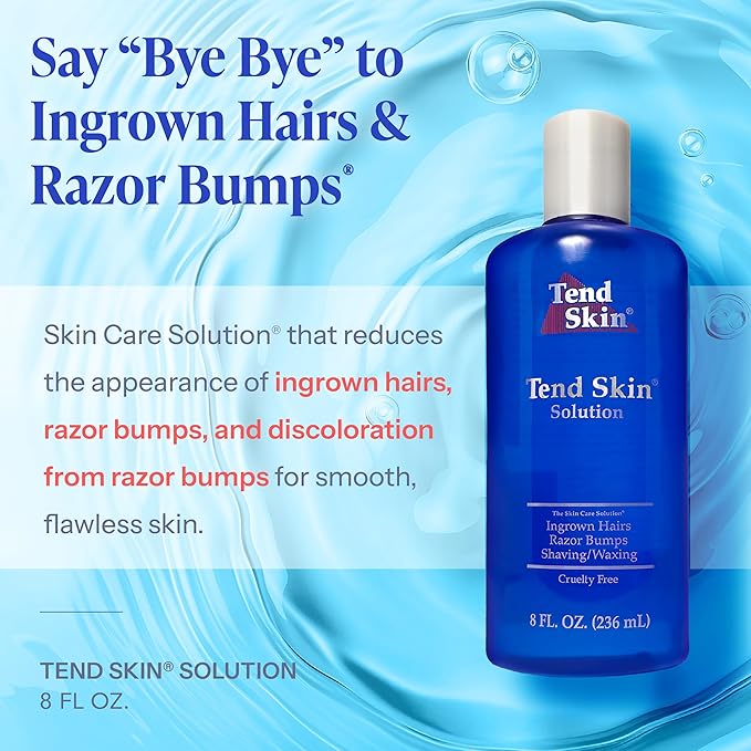 Tend Skin Solution for Unsightly Razor Bumps Ingrown Hair and Razor Burns Post Shaving and Waxing Toner for Men and Women Made in USA 8 Oz