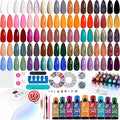 Lavender Violets 73 Pcs Gel Nail Polish Kit with U V Light 45 Colors with Nail PrimerBuilder BaseMatte &amp Glossy Top Coat Soak Off Manicure Tools Gifts for Women LA06