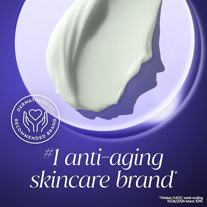 Olay Retinol Face Moisturizer 24 MAX Anti-Aging Night Cream for Women Fragrance-Free Non Greasy - Anti-Wrinkle Smooth Fine Lines Tightening Hydrating Skin Care - Peptides Glycerin 1.7 Oz