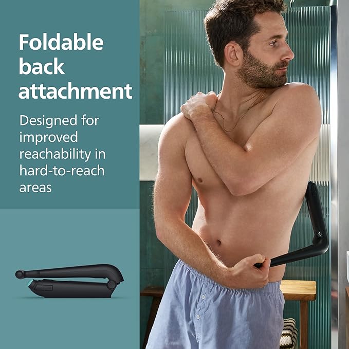Philips Norelco Body Groomer 7000 Series Waterproof Men's Full Body Groomer with Travel Case Triple Protect Shave System &amp Body Hair Trimmer with Contour-Following 2D Flexing Head BG7490/50