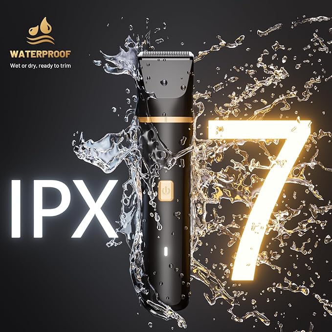 Electric Razor for Men IPX7 Waterproof Versatile Shaver for Temple Groin Nose Ear Hairs Beard Body Hair Trimmer Painless Grooming Kit with 2 Replaceable Heads Birthday Gifts for Men