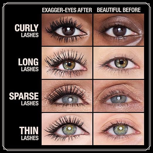 Charlotte Tilbury Exagger-Eyes Volume Mascara - Gift Set Essential - Volumizing Mascara with 28-Hour Smudge-Proof &amp Flake-Proof Wear - Perfect for Pairing with Makeup Favorites