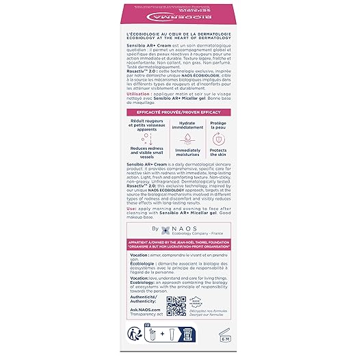 Bioderma Sensibio AR+ Cream Facial Redness Relief Lotion for Sensitive Skin Soothing and Moisturizing Care