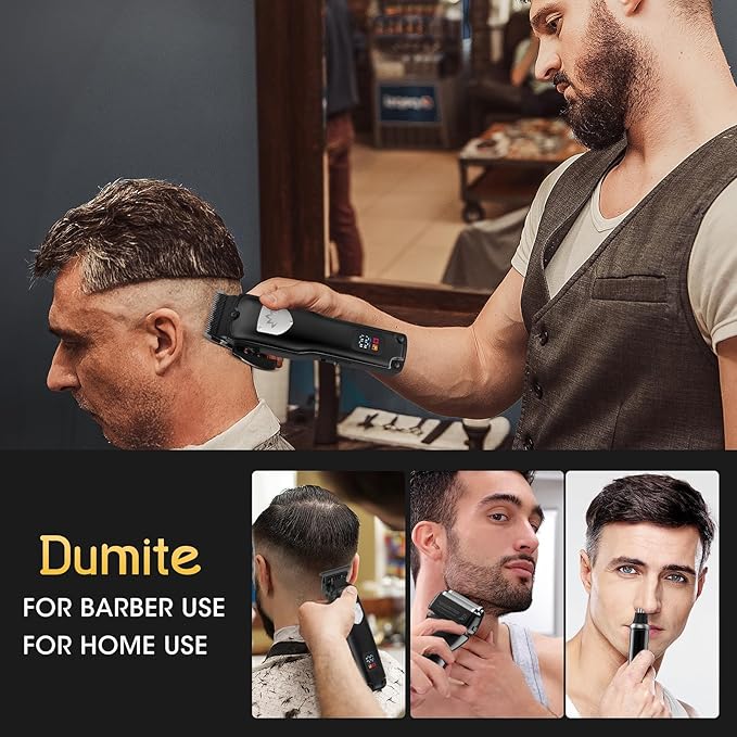 4 in 1 Hair Clippers for Men Professional T-Blade Trimmer Electric Foil Shaver Nose Hair Trimmer Cordless LCD Display Grooming Kit(Black)