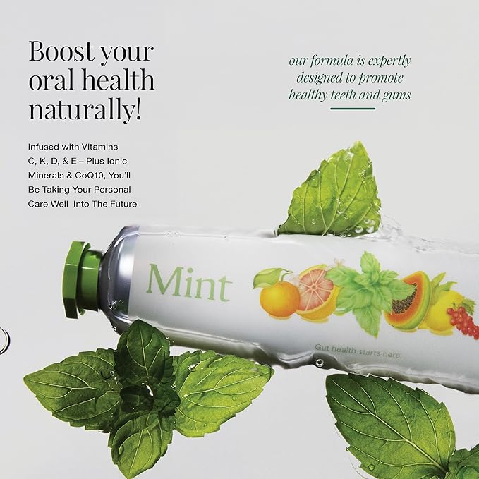 Revitin Toothpaste | Fluoride-Free Prebiotic Mint Tooth Gel | No SLS Gluten Free Dye Free GMO Free No Sweeteners | Non-Toxic Kid Approved Pack of 3