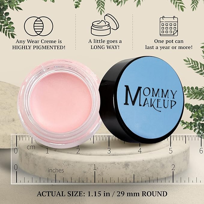Mommy Makeup Any Wear Creme Eyeshadow - Waterproof Crease-Proof Long Lasting High Pigment Oil-free - Cream to Powder for Eyes Cheeks &amp Lips (Cameo)