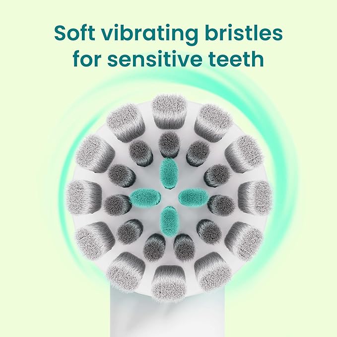 quip Rev 360 Oscillating Electric Toothbrush Heads - 4 Pack - Verified quip Brush Head Refills for Oscillating Toothbrushes - Soft Bristles Dual-Length Compact - Last 3 Months Each - White