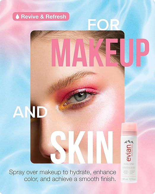 BRUMISATEUR Evian Facial Spray 24/7 Kit - Hydrating Mineral Water Mist for Face &amp Skin - Refreshes Makeup Sets &amp Tones - Travel-Friendly Sizes for Daily Moisture Boost