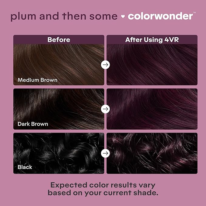 Madison Reed colorwonder Demi-Permanent Hair Color Effortless At-Home Hair Dye Ammonia-Free Cruelty-Free Plum And Then Some (4VR Darkest Plum) Pack of 2