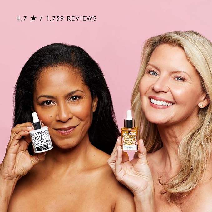 Naked &amp Thriving Limited Edition Day Set | Protect Antioxidant Day Serum (30 mL) + Prevent Anti-Aging Face Oil (35 mL) with Hyaluronic Acid Moringa and Rosehip Oil | 65 mL/2.18 fl oz (Set of 2)