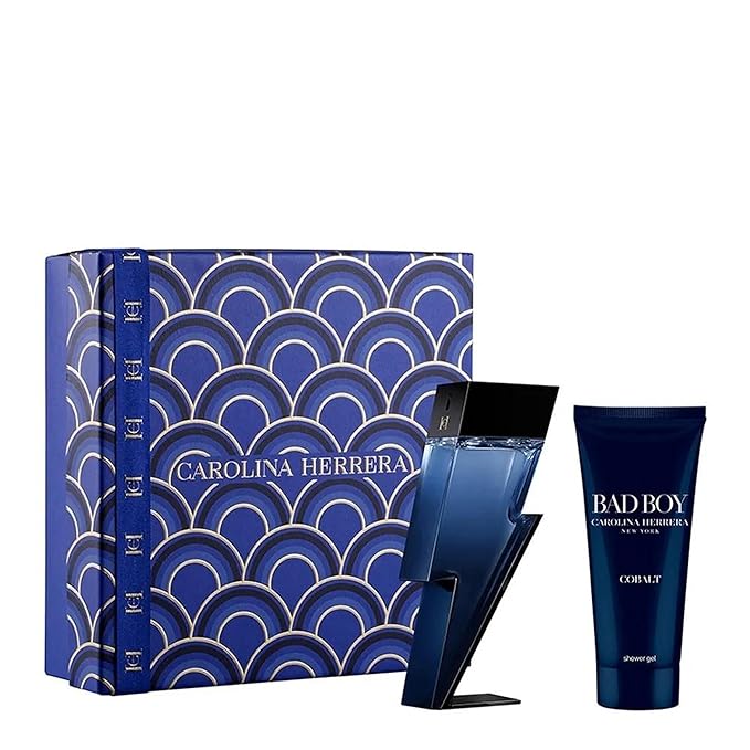 Carolina Herrera Bad Boy Cobalt 2-Piece Set for Men (3.4 Oz Eau De Parfum Spray + 3.4 Oz Shower Gel)