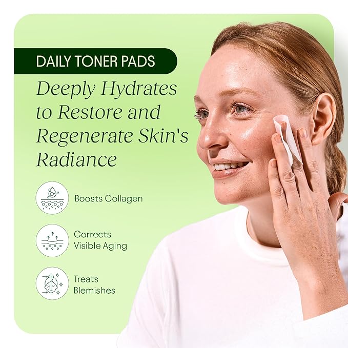 JiYu Toning Polish Pads - Korean Skincare for Dark Spots Wrinkles &amp Dull Skin - Hydrating Facial Treatment with Snail Mucin Niacinamide Peptides &amp Centella - 100 Count