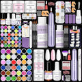 SAVILAND Acrylic Nail Kit with Drill: Nail Kit Acrylic Set with Everything for Beginners Glitter Powder and Liquid Set 100 Nails Tips Home DIY Manicure Salon