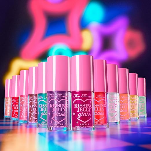 Too Faced Kissing Jelly Lip Oil Gloss | Hydrating Lip Oil + Gloss Hybrid for Instant Moisture and Shine 0.15 Fl Oz