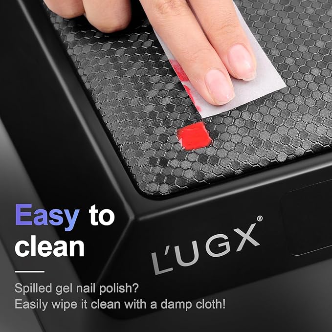 L'UGX Professional Nail Lamp for Gel Polish Dryer 72W LED UV Nail Lights with Arm Rest Pillow &amp Retractable TrayPerfect for Manicure &amp Pedicure at Salon &amp Home Black