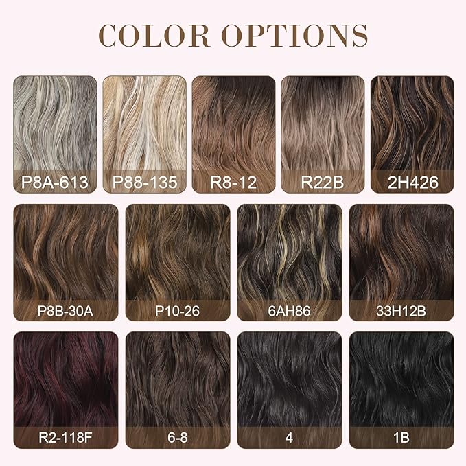 REECHO Hair Extensions 4PCS Clip in Hair Extensions HE001 Natural Soft Synthetic Hairpieces for Women (20 Inch-200 Gram (Pack of 4) Ash Brown with Platium Highlights)