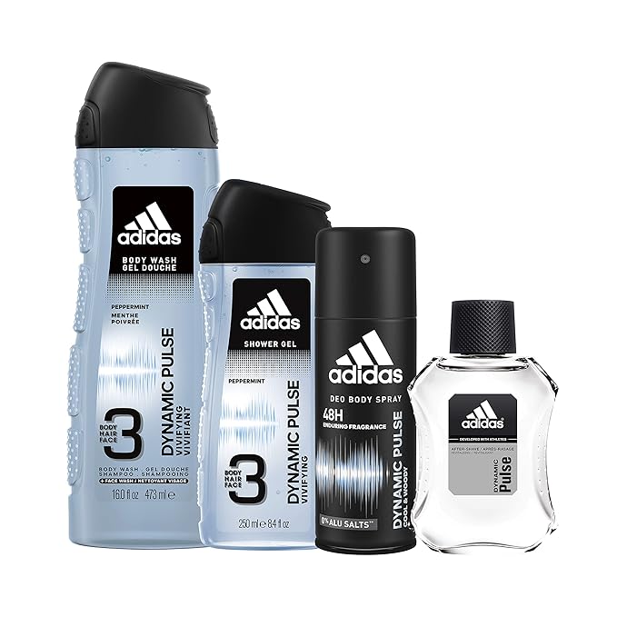 Adidas Dynamic Pulse Men's 4 Piece Gift Set Total Retail Value $18.00