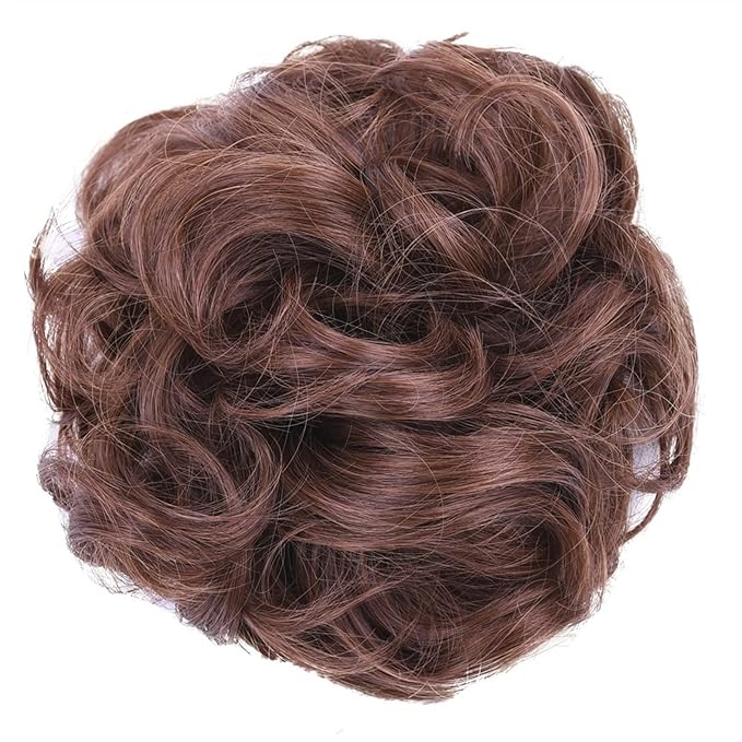 EARSHOT Hair Buns Hair Piece 1 Pack Synthetic Donut Bun Messy Bun Hair Slices Curly Wavy Headbands Women Bun Wig Synthetic Wig Hair Extensions Hair Accessories For Girls (Color : M4-30)