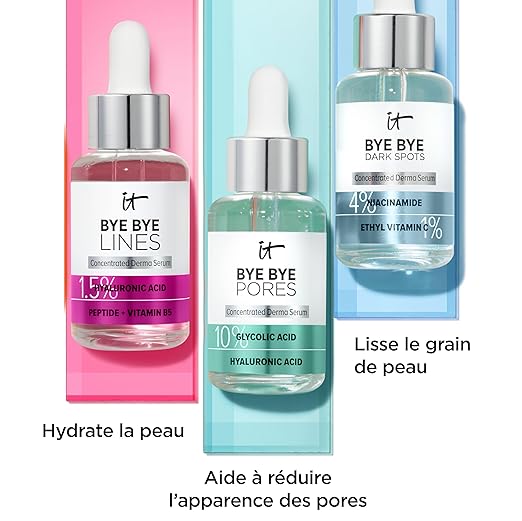 IT Cosmetics Bye Bye Lines Hyaluronic Acid Serum for Face - Hydrating Anti-Aging Facial Serum With Peptide &amp Vitamin B5 Visibly Plumps Skin Smooths Look of Fine Lines For All Skin Types - 1 fl