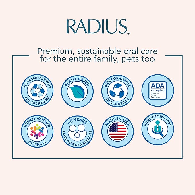 RADIUS Flex Brush with Soft Bristles Toothbrush BPA Free &amp ADA Accepted Designed to Improve Gum Health &amp Reduce Issues - Left Hand - Purple/Watermelon/White - Pack of 3