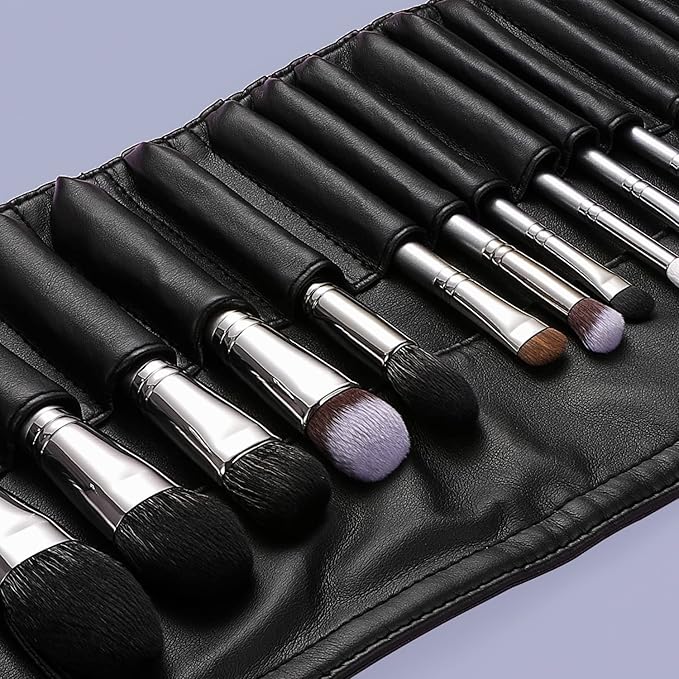 Professional Makeup Brush Set EIGSHOW High End Makeup Brushes for Foundation Powder Blending Blush Bronzer Eyeliner Eyeshadow with Case (PRO 18pcs Grey)