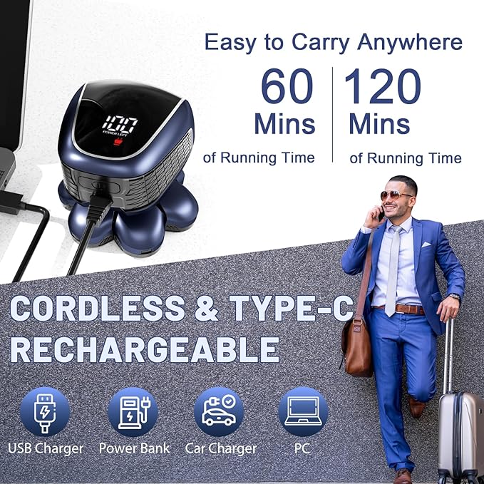 Head Shavers for Bald Men: 5-in-1 Electric Razor - Waterproof Wet Dry Shaving - Professional Grooming Kit for Balder - Rechargeable Head Shavers for Face/Beard Use (Dark Blue)