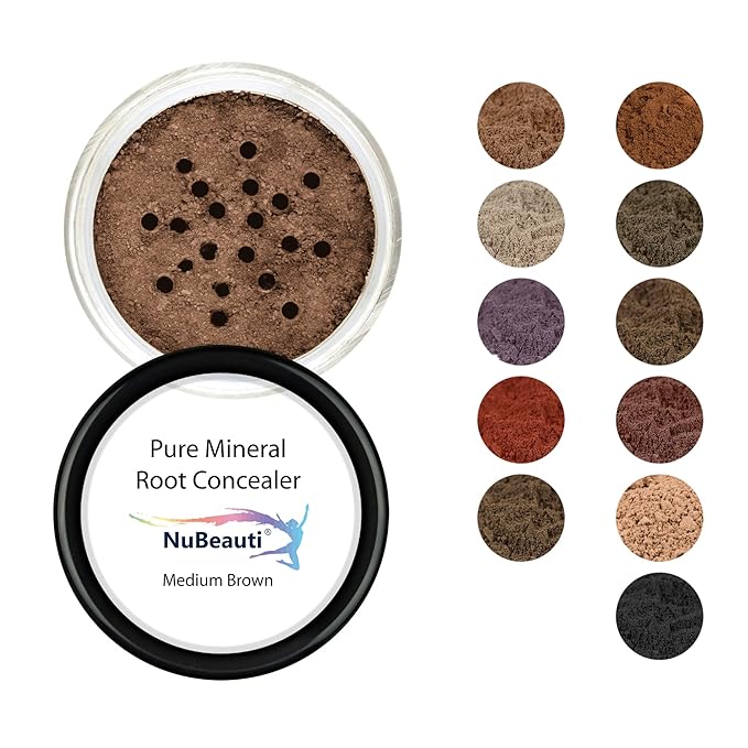 Root Concealer Touch Up Powder | All-Natural Crushed Minerals | Fast and Easy Total Gray Cover up for Black Brown Auburn and Blonde Hair - 0.30 oz (Medium Brown)
