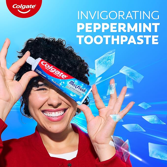 Colgate Max Fresh Travel Size Toothpaste with Mini Breath Strips Cool Mint - 24 Pack