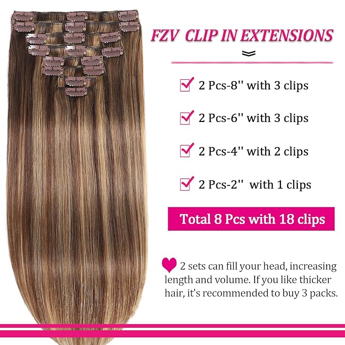 Human Hair Extensions for Women 24inch 125g Straight Clip in Hair Extensions Real Human Hair Soft &amp Natural Handmade Human Hair Clip in Extensions Black Women #P427
